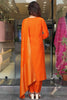 Delightful Orange Embroidered Viscose Traditional Pant Suit