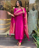 Enjoyable Rani Pink Embroidered Viscose Function Wear Pant Suit