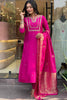 Enjoyable Rani Pink Embroidered Viscose Function Wear Pant Suit