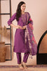 Fabulous Purple Embroidered Viscose Festival Wear Pant Suit