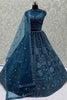 Gorgeous Blue Thread Work Net Reception Wear Lehenga Choli