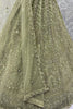 Attractive Pista Green Thread Work Net Engagement Wear Lehenga Choli