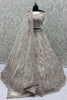 Pretty White Dori Embroidery Net Reception Wear Lehenga Choli With Dupatta