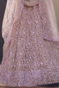 Marvelous Lilac Thread Work Net Bridesmaid Lehenga Choli With Dupatta