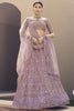 Marvelous Lilac Thread Work Net Bridesmaid Lehenga Choli With Dupatta