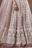 Excellent Lilac Thread Work Net Bridesmaid Lehenga Choli With Dupatta