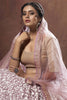 Excellent Lilac Thread Work Net Bridesmaid Lehenga Choli With Dupatta
