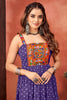Enchanting Purple Bandhani Printed Georgette Navratri Gown