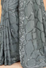 Awesome Grey Color Sequins Georgette Cocktail Wear Saree With Blouse