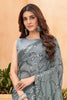 Awesome Grey Color Sequins Georgette Cocktail Wear Saree With Blouse
