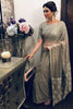 Adorable Grey Sequins Net Party Wear Saree With Blouse