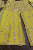 Pretty Yellow Paper Mirror Work Crop Top Sharara With Dupatta