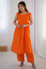Glamorous Orange Plain Cotton Casual Wear Co-Ord Set