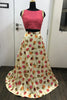 Lovable Off-White Floral Printed Satin Festival Wear Lehenga Choli
