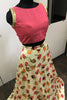 Lovable Off-White Floral Printed Satin Festival Wear Lehenga Choli