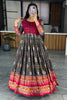 Adorable Grey & Pink Bandhani Printed Silk Event Wear Gown