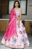 Wonderful White Digital Printed Art Silk Traditional Lehenga Choli