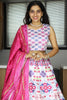 Wonderful White Digital Printed Art Silk Traditional Lehenga Choli