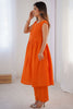 Glamorous Orange Plain Cotton Casual Wear Co-Ord Set