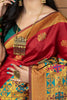 Fantastic Red Weaving Banarasi Silk Festival Wear Saree With Blouse