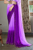 Gorgeous Purple Swarovski Work Silk Festival Wear Saree With Blouse
