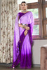 Gorgeous Purple Swarovski Work Silk Festival Wear Saree With Blouse