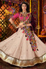 Fabulous Beige Thread Work Cotton Navratri Wear Lehenga Choli