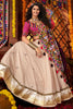 Fabulous Beige Thread Work Cotton Navratri Wear Lehenga Choli