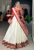 Marvelous White Zari Weaving Silk Wedding Lehenga Choli With Dupatta