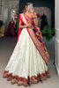 Marvelous White Zari Weaving Silk Wedding Lehenga Choli With Dupatta