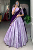 Lovely Lavender Weaving Jacquard Silk Event Wear Lehenga Choli