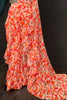 Tantalizing Peach Floral Printed Georgette Party Wear Saree With Blouse