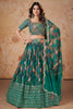 Majestic Green Digital Printed Georgette Festival Wear Lehenga Choli