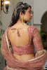 Dazzling Rose Gold Embroidered Net Reception Wear Lehenga Choli