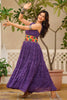 Amazing Purple Bandhani Printed Georgette Traditional Gown