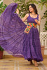 Amazing Purple Bandhani Printed Georgette Traditional Gown