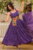 Amazing Purple Bandhani Printed Georgette Traditional Gown