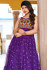 Beautiful Purple Gamthi Work Georgette Navratri Special Gown