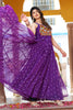 Beautiful Purple Gamthi Work Georgette Navratri Special Gown