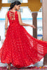 Captivating Red Printed Georgette Navratri Wear Gown