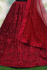 Attractive Red Embroidered Silk Reception Wear Lehenga Choli