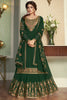 Wonderful Green Zari Embroidered Silk Festival Wear Lehenga With Suit