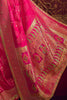 Glamorous Pink Zari Weaving Silk Wedding Saree With Blouse