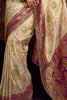 Tantalizing Cream Zari Weaving Silk Traditional Saree With Blouse