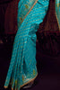 Lovable Sky-Blue Zari Weaving Silk Event Wear Saree With Blouse