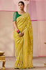 Glorious Mustard Zari Weaving Silk Event Wear Saree With Blouse