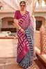 Alluring Wine Digital Printed Silk Casual Wear Saree With Blouse