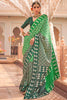 Ravishing Green Digital Printed Silk Event Wear Saree With Blouse