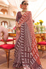 Lovable Brown Digital Printed Silk Event Wear Saree With Blouse