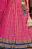 Enjoyable Pink Foil Print Silk Wedding Wear Lehenga Choli With Dupatta